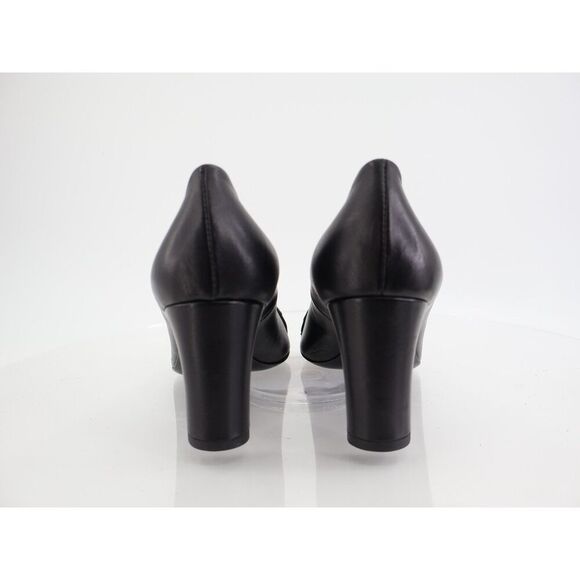 Agl Irina Cap Toe Pump Size 40.5 10.5 Black Leather Cap Toe Heel Shoes Career - Picture 6 of 13